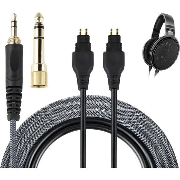 SOULWIT Headphone Replacement Cable for Sennheiser HD660S/HD660S2/HD650/HD600/HD580/HD58X/HD565/HD545/HD535/HD525/HD265,Extension Cord(6N OCC Copper) with 3.5mm Plug, 6.35mm Adapter-Braided(1.2m/4ft）
