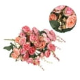 thumbnail image 3 of Uxcell 7 Ramas 21 Cabezas Rosa Artificial de Seda Mini con Tallo para Decoración, Rosa Coral 2 Paquete, 3 of 6