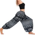 thumbnail image 5 of Homgro Women's Harem Pants Yoga Hippie Boho Jogger Elephant Printed Genie Pants Cool Summer Elastic Waist Beach Trousers Parachute Bohemian Drawstring Patterned2 One Size, 5 of 5
