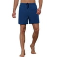 thumbnail image 5 of INSPIRE CHIC Men's Summer Solid Color Elastic Waistband Swim Beach Shorts Navy Blue 28, 5 of 5