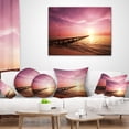 thumbnail image 4 of Designart Long Boardwalk into Sunset Sea - Bridge Throw Pillow - 12x20, 4 of 5