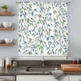 thumbnail image 4 of Blue Green Eucalyptus Sheer Curtains 54 Inches Long, Spring Botanical Leaves Weeping Light Filering Curtains, Breathable Simi Curtain Privacy Drapes for Kitchen Bathroom Small Window Treatment, 4 of 9