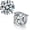 1 CTW (0.5 Ct Each) Silver _ 4 Prong, variant on Moissanite Stud Earrings, Round Cut D Color VVS1 Clarity Lab Created Moissanite Earrings Studs 18K White Gold Plated 925 Sterling Silver Jewelry for Women Men