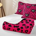 thumbnail image 4 of Erosebridal Hot Pink Leopard Heart Twin Quilt Set,Sweet Girl Loves Pattern Twin Coverlet Set,2 Pieces, 4 of 7