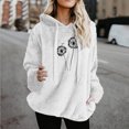 thumbnail image 4 of Womens Fuzzy Graphic Hoodies Oversized Sherpa Pullover Hoodie with Pockets Fluffy Fleece Sweatshirt Outwear, 3XL White, 4 of 4