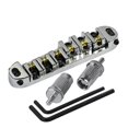 thumbnail image 1 of Chrome Metal Plated Roller Saddle Tune-O-Matic Bridge for Les Paul Style Electric Guitar Replacement, 1 of 5