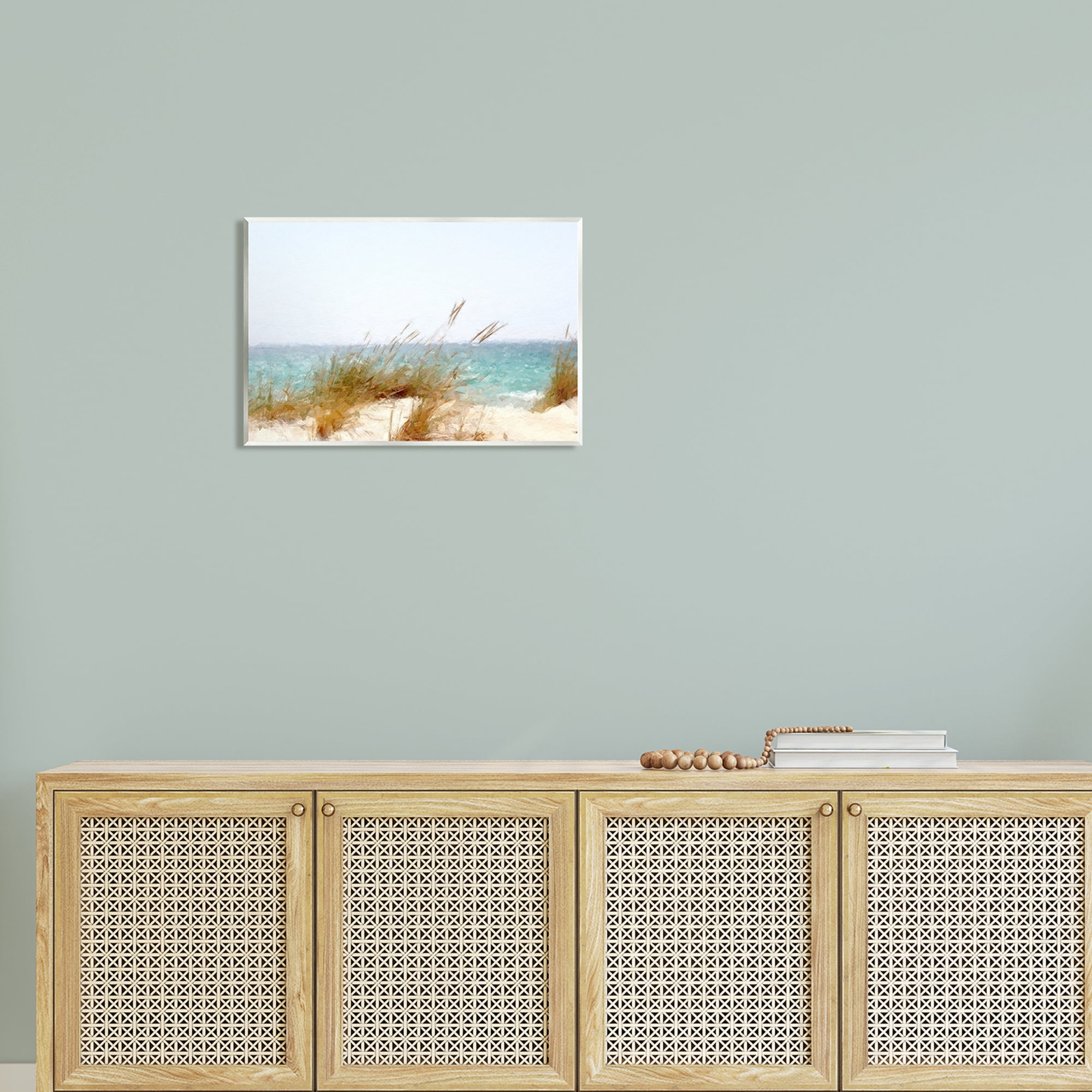 Stupell Beach Reeds Nautical Windblown Coast Landscape Painting Wall Plaque Unframed Art Print Wall Art