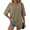 Khaki, variant on Women V Neck Tee Shirt Summer Short Sleeve Oversized Tops Khaki 2XL