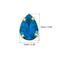 thumbnail image 2 of Unique Bargains 20Pack Teardrop Sew on Rhinestone - 14x10mm Glass Teardrop Crystal Rhinestones in Gold Prong Setting (Blue), 2 of 7