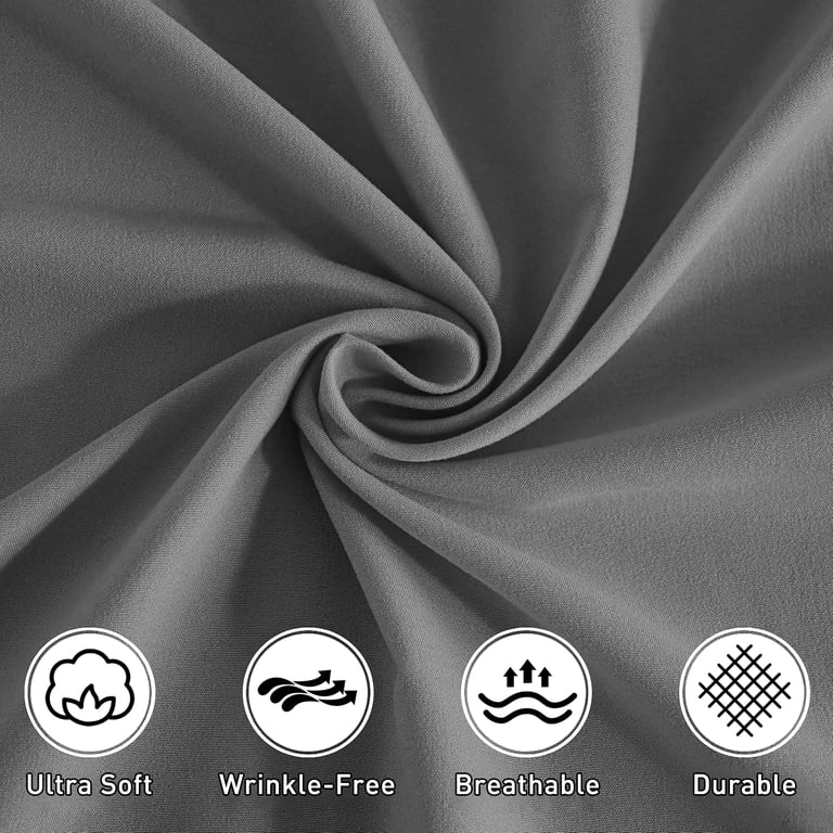 GPED 4-Piece Queen Sheet Set, Microfiber, Deep Pocket, Dark Grey photo 6