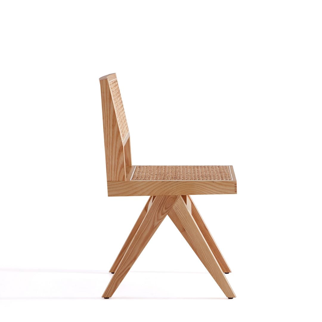 Manhattan Comfort Hamlet 17.72" Wood Dining Chair in Natural (Set of 2)