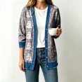thumbnail image 4 of Enjoytime Womens Cardigan Halloween Print Denim Patchwork Long Sleeve Jacket Button Down Oversized Fall Winter Outerwear, 4 of 6