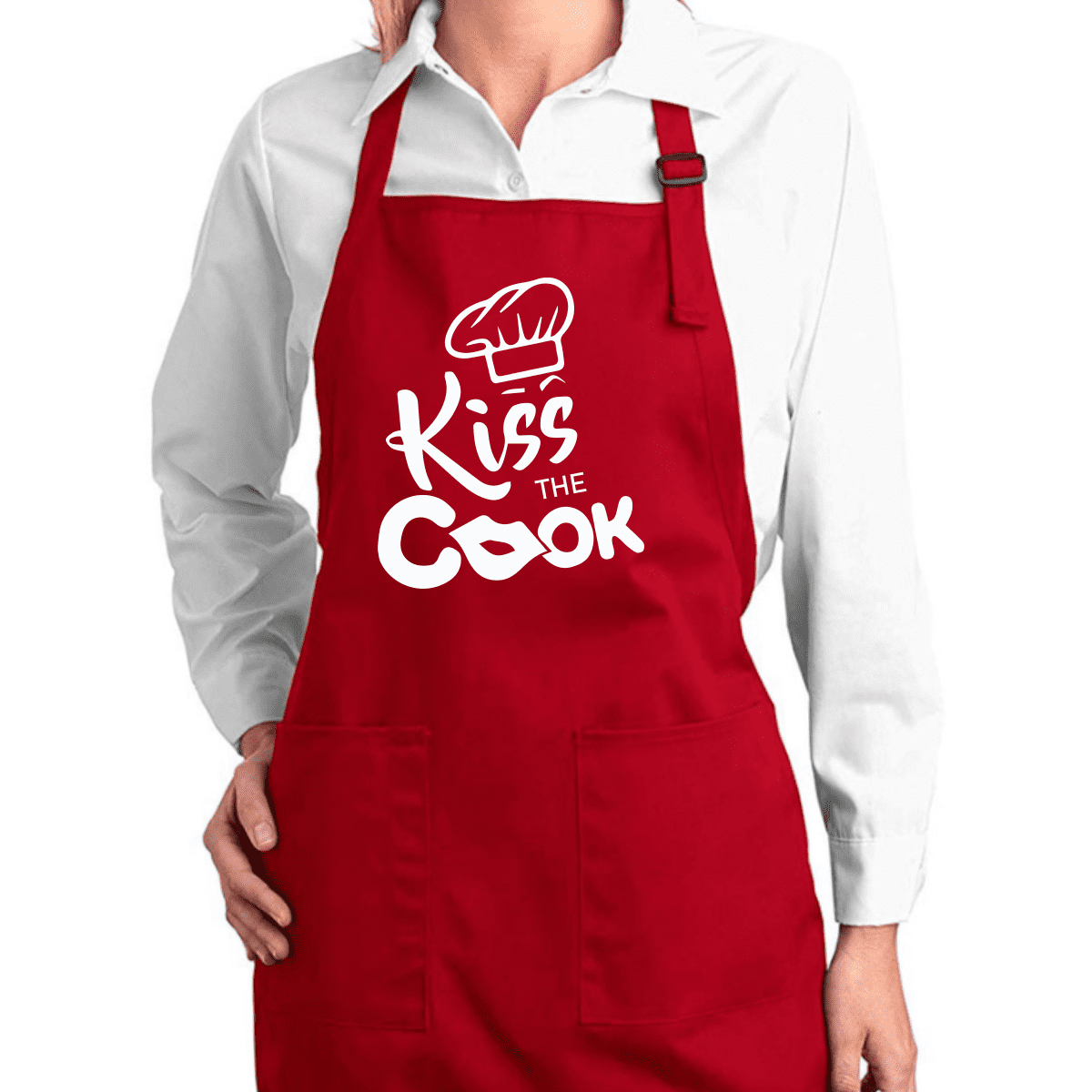 Kiss The Cook Funny Classic Kitchen Cooking Apron With Pockets Kitchen Cooking Apron Graphic 