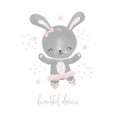 thumbnail image 2 of Noonday Design 26x26 Gold Ornate Wood Framed with Double Matting Museum Art Print Titled - Ballerina Bunny I, 2 of 4