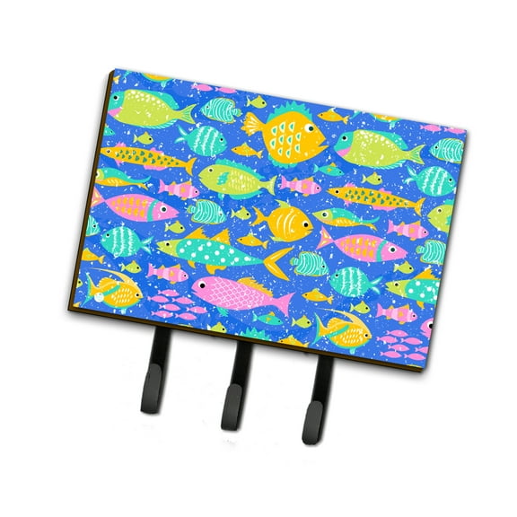 Carolines Treasures VHA3034TH68 Little Colorful Fishes Leash or Key Holder Triple Hook multicolor