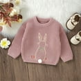thumbnail image 2 of Mercatoo I𝐧fant Baby Cute Bunny Graphic 𝐂hunky Sweater Winter Tops Boys Girls Long Sleeve Crew Neck Knitted Pullover Winter, 2 of 4