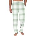 thumbnail image 2 of Wyobmus Men's Regular Fit Pajama Pants Lightweight Flannel Plaid Pajama Pants Loungewear Sleepwear Bottom Pants With Pocket Drawstring R-Multicolor, 2 of 3