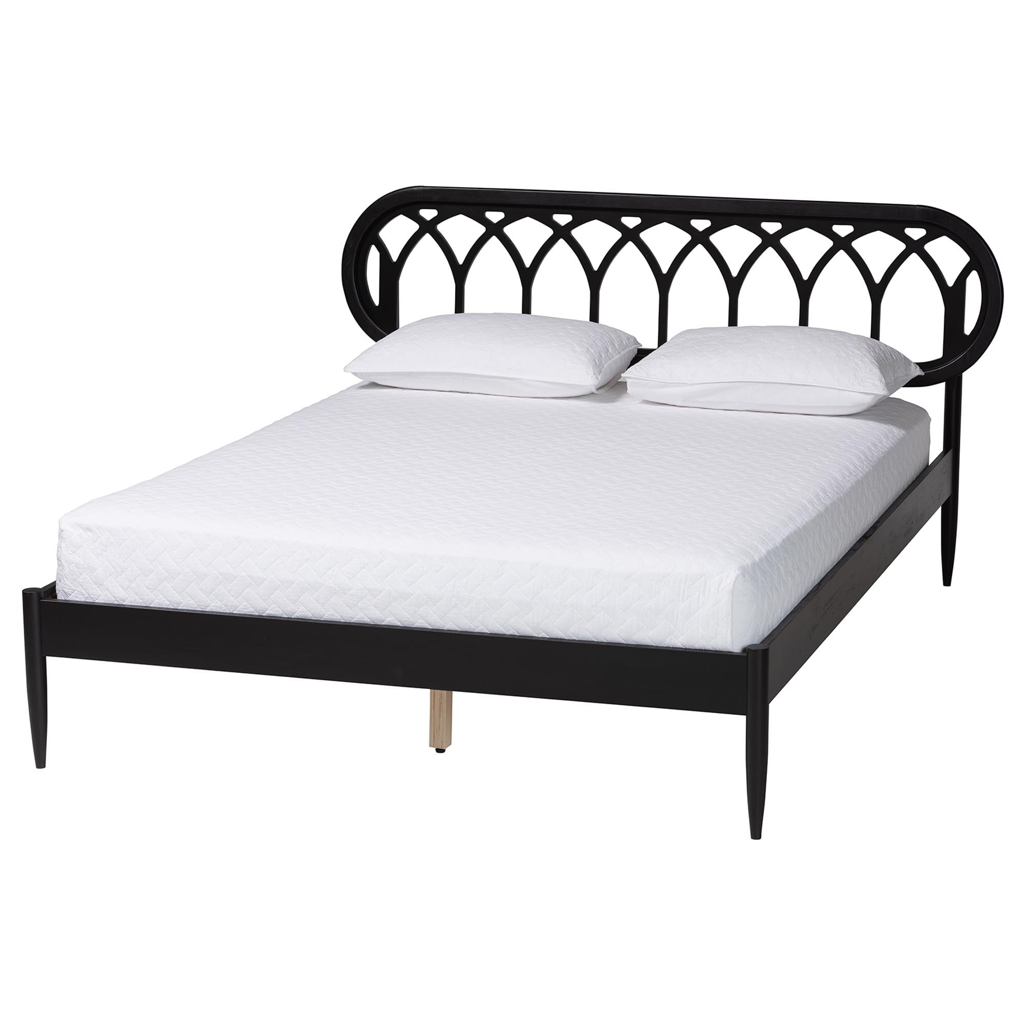 Baxton Studio Florica Art-Deco Bedroom Set, Queen, Beige