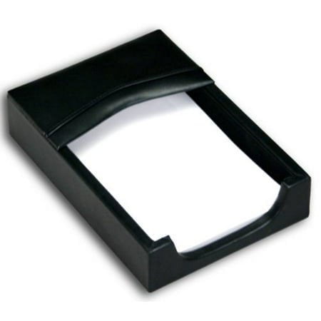 Dacasso Black Leather Memo Holder, 4-Inch by 6-Inch