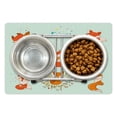 thumbnail image 1 of Fox Pet Mat for Food and Water, Fox Characters Sleeping Reading Romantic Couple Nature Kids Comic Arrangement, Non-Slip Rubber Mat for Dogs and Cats, 18" X 12", by Ambesonne, 1 of 2