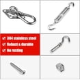 thumbnail image 3 of Shade Sail Hardware Kit with 4pcs 13ft Nylon Coated Cable Wires, Sun Shade Sail Hardware Kit, 304 Stainless Steel Shade Sail Installation Kit for Triangle Rectangle Shade Sail for Garden B, 3 of 5