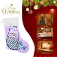 thumbnail image 4 of Funny Cat Cartoon Christmas Stockings Mermaid Scale Christmas Presonalized Large Stocking Sock, Set of 1 Xmas Party Winter Decor Candy Bag Family Holiday Gift, 17.7 Inch, 4 of 7