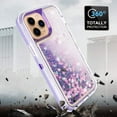 thumbnail image 3 of Case for iPhone 12 Pro,Military Grade 3 in 1 Hybrid Glitter Liquid Quicksand Moving Stars Sparkle Flowing Shockproof Protective Phone Case for iPhone 12 Pro,6.1 inch（Purple）, 3 of 10