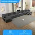 thumbnail image 2 of Puremind 217" Oversized Modular Sectional Sofa, 8 PCS U/L Shaped Sectional Couches, Convertible Sofa Bed, Cloud Couch for Living Room, Dark Gray, 2 of 8