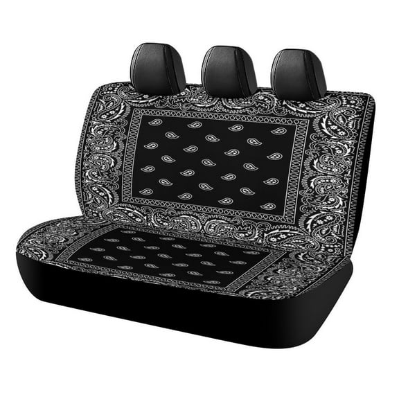 Bandana Pattern Car Rear Seat Cover, Suitable for Automobiles SUV、 General Motors Back Seat Protectors for Cars, Trucks