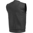 thumbnail image 2 of First Mfg Co - Highside - Men's Motorcycle Biker Riding Black Leather Vest - 2X Large, 2 of 5