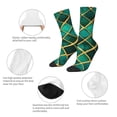 thumbnail image 3 of Hirioo Green Mosaic Glass Pattern Adult Middle Tube Socks Breathable Sock Non-Pilling,Contrasting Color Design, 3 of 6