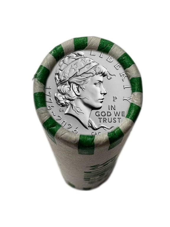 Collectible 2026-P Emerging Liberty Dime Coin Roll 1776-2026 • 50 Brilliant Uncirculated Coins • Philadelphia Mint • America's 250th Anniversary