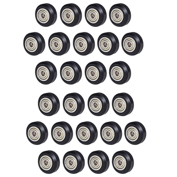 [26Pcs/Pack]3D Printer POM Pulley Wheels 625Zz Linear Bearing Ulley Passive Round Wheel Roller for CR10, 3,26 * POM Pulley,black