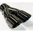thumbnail image 4 of Embout d'Échappement 2.50 Pouces Entrée Double 3.00 X 9.50 Long Rond Double Paroi Noir Minuit Chrome Inox Embout d'Échappement Wesdon, 4 of 4