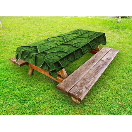 

Green Outdoor Tablecloth Brazilian Rain Tropic Exotic Forest Tree Big Huge Leaf Macro Texture Artwork Print Decorative Washable Fabric Picnic Table Cloth 58 X 84 Inches Dark Green by Ambesonne