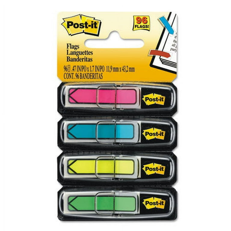 Post-It Arrow Flags, Assorted Bright Colors, .47 in. Wide, 24