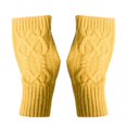 thumbnail image 1 of 1 Pair Solid Color Ribbed Cuffs Thumbhole Design Knitted Gloves Unisex Korean Style Half-finger Mittens Arm Warmers, 1 of 10
