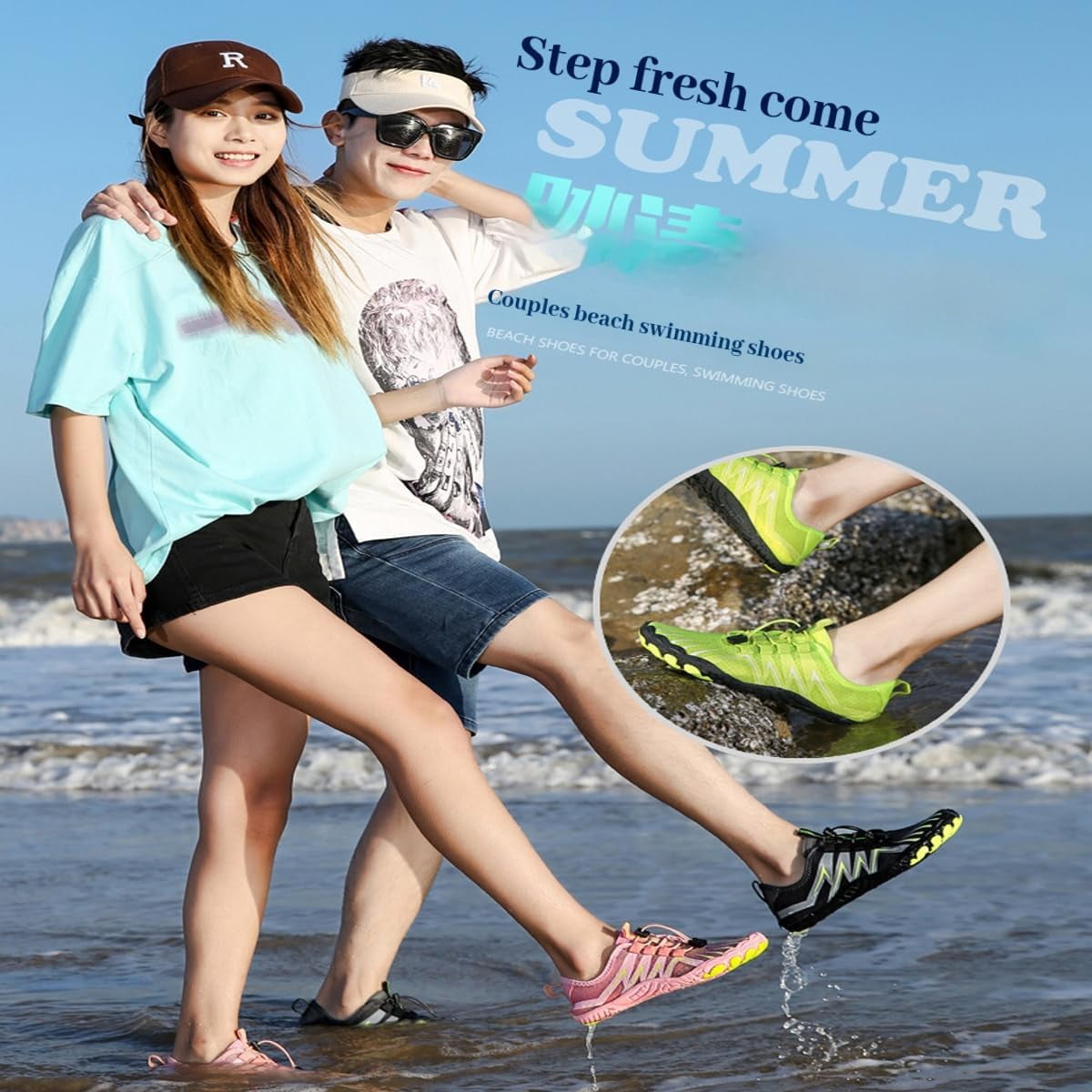 Grounded Footwear for Women Men- Grounded Barefoot Shoes for Women Men Waterproof, Non-Slip Hiking Footwear with Wide Toe Box,for Hiking, Outdoor, Water Activities