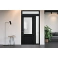 thumbnail image 5 of Front Exterior Prehung FiberGlass Door Frosted Glass / Manux 8422 Matte Black / Side and Top Exterior Window / -W36+14" x H80+14"-Left-hand Inswing, 5 of 6