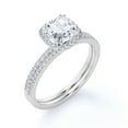 thumbnail image 4 of JeenMata Anillo Nupcial de Moissanita de Talla Cojín de 1,75 Quilates Engastado en Oro Blanco de 18 K sobre Plata, 4 of 6