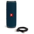 thumbnail image 3 of Bocina Bluetooth JBL Flip 5 PortÃ¡til Resistente al Agua IPX7 Ocean Blue JBL Flip 5, Bluetooth, Azul Flip 5, 3 of 4