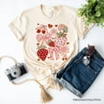 thumbnail image 6 of Boho Strawberry Coquette T-Shirt, Cute Bow and Floral White and Natural Tee for Sweet and Stylish Women, 6 of 6
