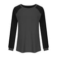 thumbnail image 4 of Yuyuzo Crewneck Sweatshirts for Women Long Sleeve Color Block Textured Loose Comfy Pullover Tops, 4 of 5