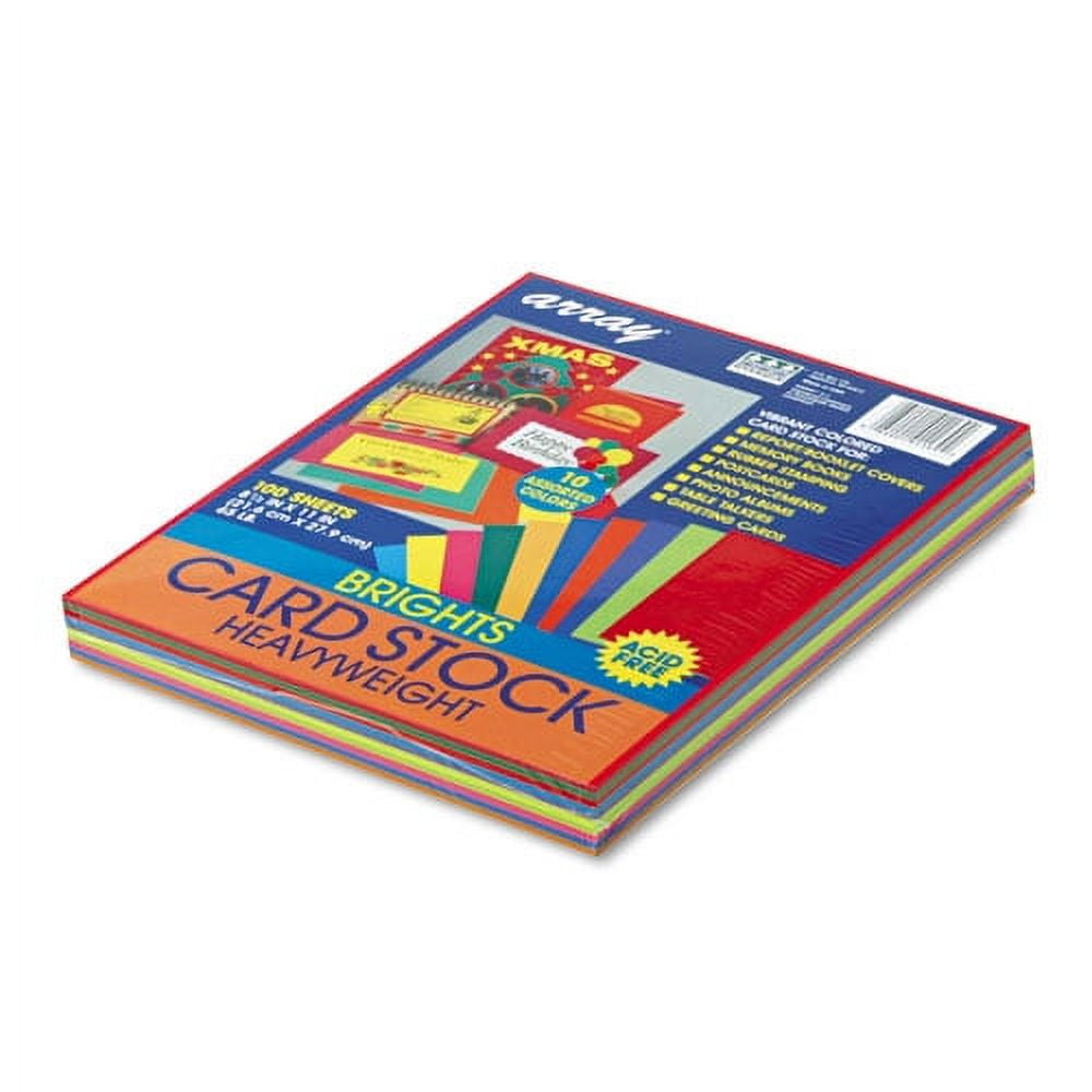 Array Card Stock, 65lb, 8.5 X 11, Assorted Bright Colors, 100/pack | Bundle of 5 Packs