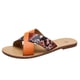thumbnail image 2 of Sandalias con textura de serpiente de fondo plano con pajarita a la moda para mujer, zapatillas para la playa y el hogar Wmkox8yii hj789, 2 of 4