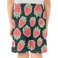 thumbnail image 3 of Cute Strawberry Pattern Athletic Shorts Breathable with Comfort Fit Drawstring Casual Sweatshorts Large, 3 of 9