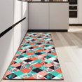 thumbnail image 4 of Orange Green White Checkerboard Checkered Pattern Kitchen Rug Mat,Kitchen Runner Rugs Non Skid Washable,Decorative Kitchen Floor Mats for Kitchen,Sink,Laundry,17"X47", 4 of 5
