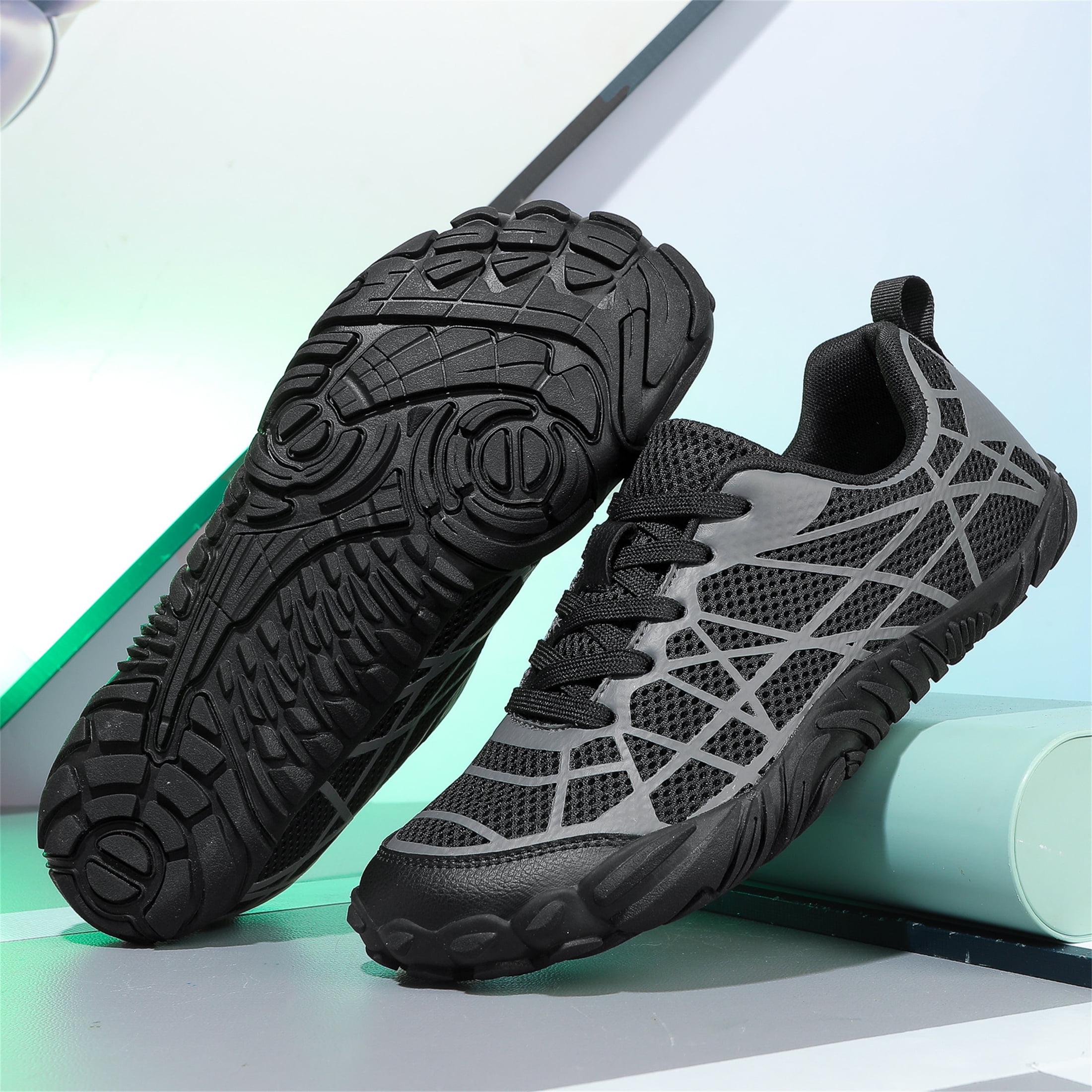 YOURDIARY Barefoot Shoes Mens Minimalist Shoes Zero Drop Workout Cross-Trainer Hiking Water Cycling Walking Casual Shoes Wide Toe Box