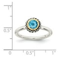 thumbnail image 2 of 925 Sterling Silver With 14k Polished Blue Topaz Ring Size 7 Ring for Women - .60 cwt, 2 of 2