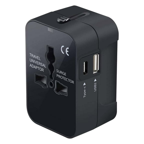Cellet Worldwide Power Adapter Compatible with Cricket Icon 4 - UL Certified All-In-One Universal Travel Wall Charger with Built-In Surge Protector and (USB-C and USB-A) Charging Ports